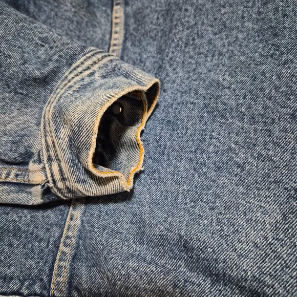 Vintage Lee Storm Rider Sherpa Lined Denim Jacket Men's 46 - Picture 12 of 16